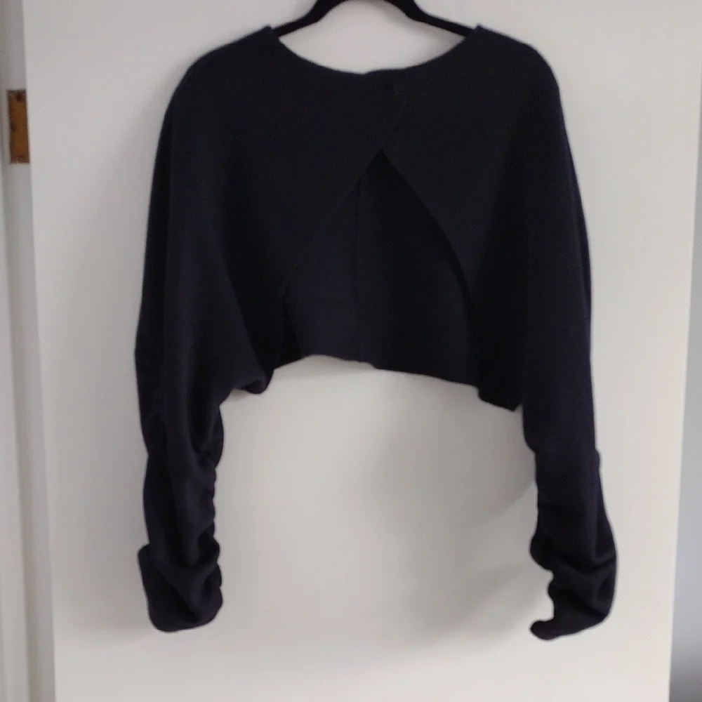 COS Open-Back Wool Bolero Jacket. EUC. Navy. Size M/L - Picture 6 of 9